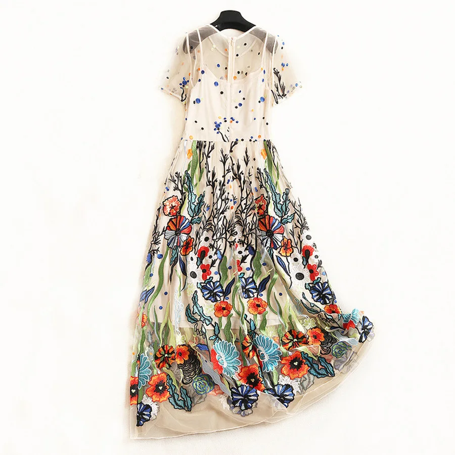 AELESEEN Роскошные вышивки Vestido платья 2019 новые летние модные женские туфли с
