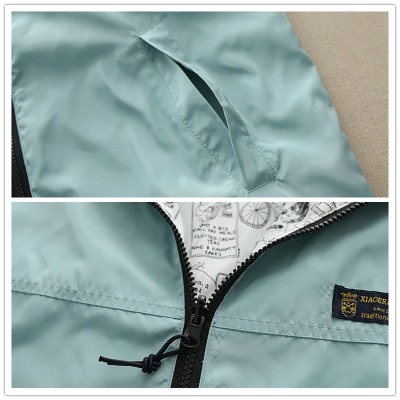 2018 весна осень Женская Повседневная Базовая куртка с карманами на молнии