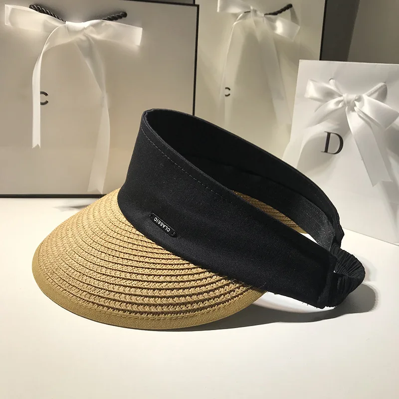 Шляпа женская Соломенная солнцезащитный козырек модная пляжная Панама большой