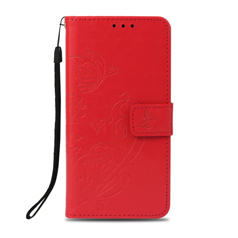 Модный кожаный чехол-книжка с бабочкой для Xiaomi Redmi 6 Pro 6A 6 Note 5A Prime 5 Pro Note 4 глобальная версия 4X Pro 4A чехол - Цвет: Red