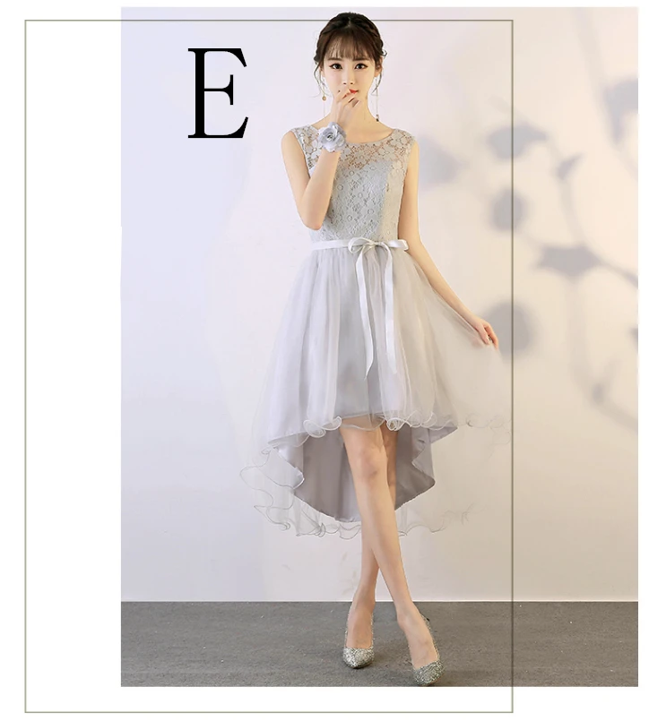 Robe de soiree, короткие платья для подружек невесты, серебристые, серые, Вечерние Платья для подружек невесты, вечерние платья, размер 6 H4187