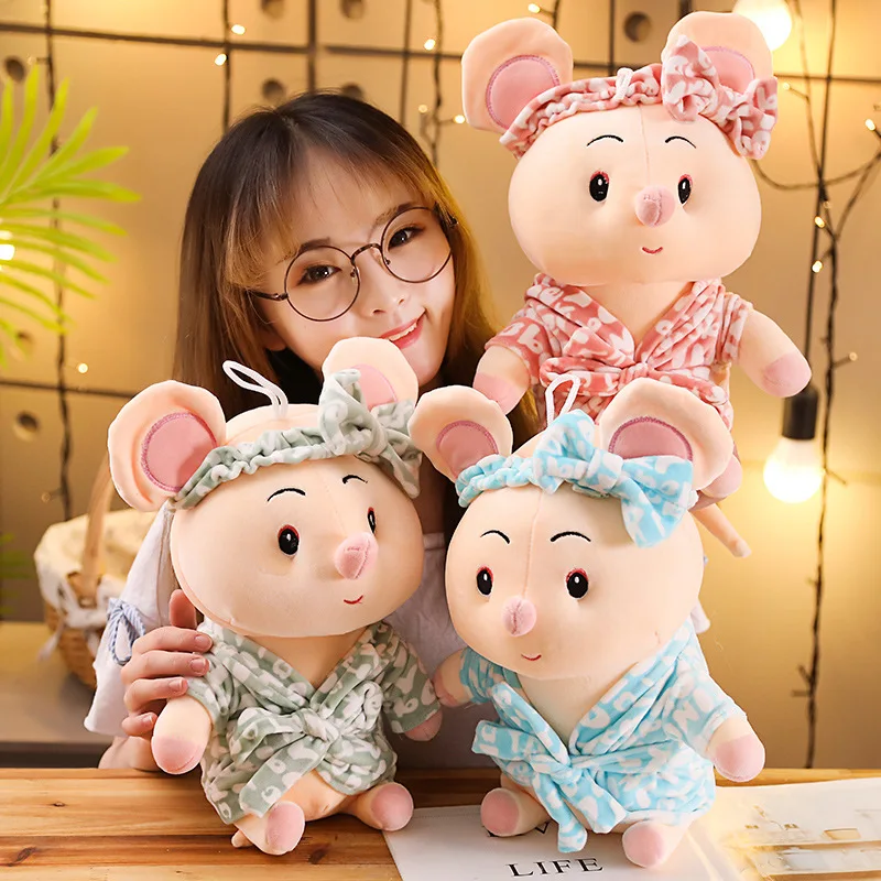 25/35 см мягкие и удобные милые Мышь с халатом плюшевая кавайная игрушка мягкая