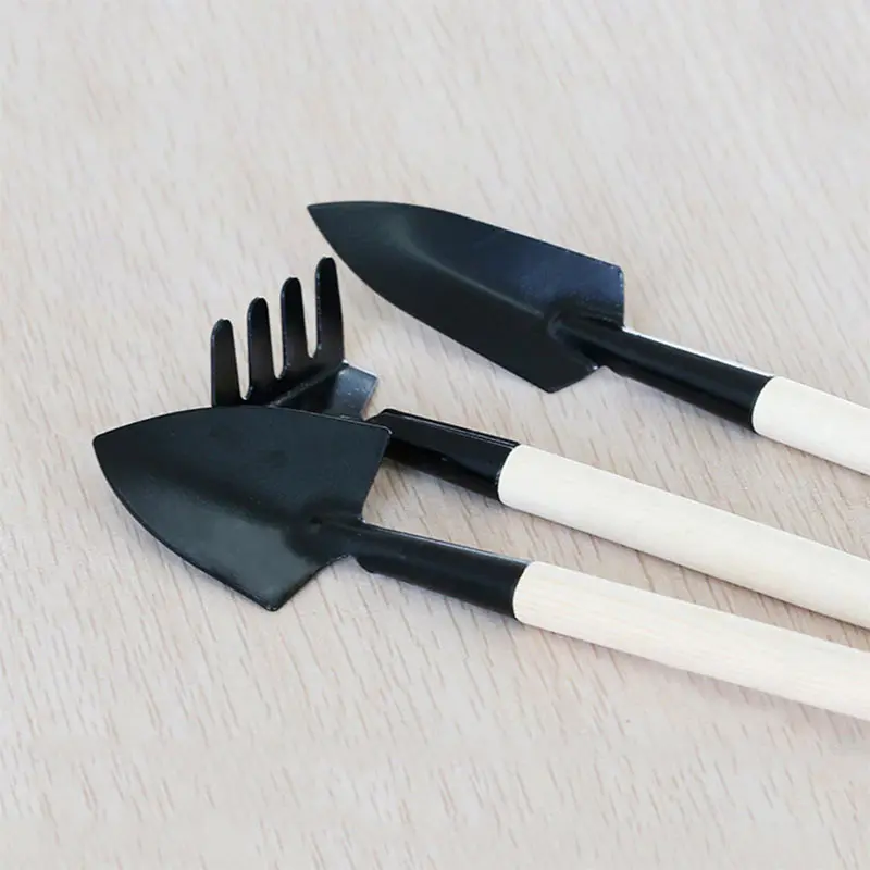 3pcs Mini Garden Plant Tool Set With Wooden Handle Gardening Shovel Rake Tools Kits Dropshipping | Инструменты