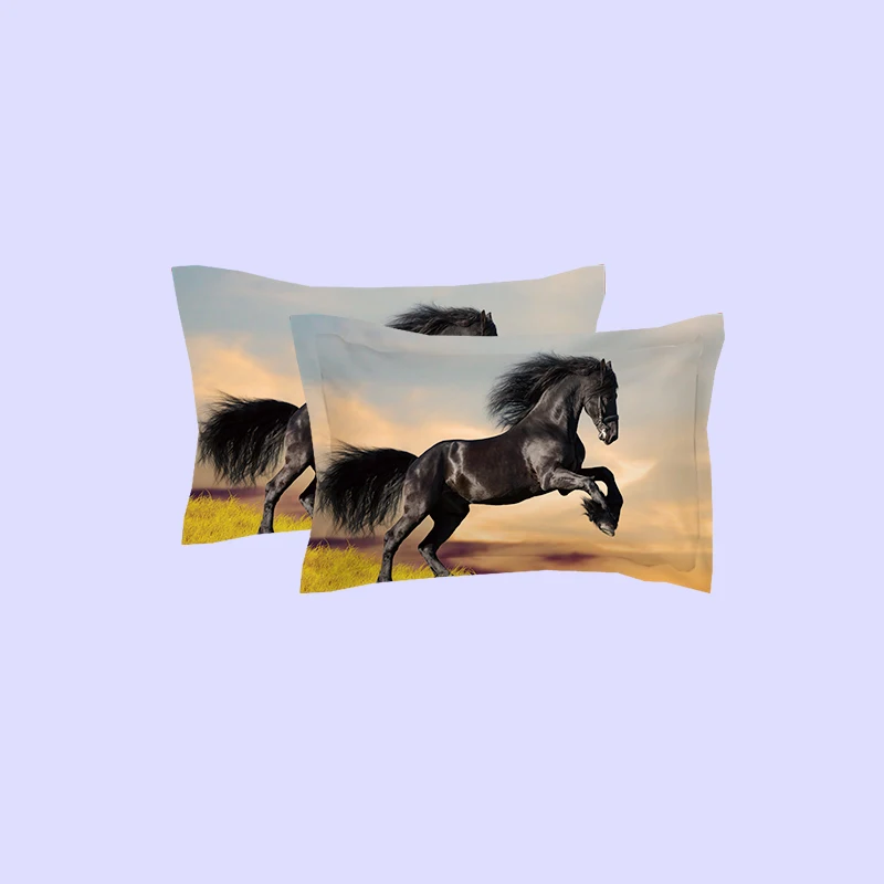 BeddingOutlet Horses Bedding Set 3D Dusty Lightning Printed Duvet Cover Double for Adults pillowcase Photography Bedclothes 3pcs | Дом и сад