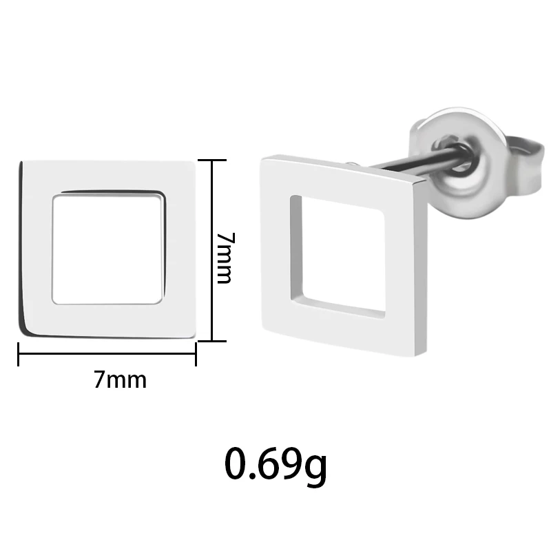 Fashion Stainless Steel Jewelry Minimalist Stainless Steel Earring For Men Rose Gold Gold Silver Three Colors Ear Stud For Gift