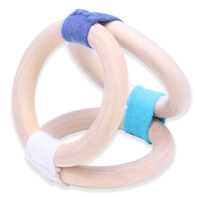 Прорезыватель из натурального круглого дерева браслет Новорожденный ребенок