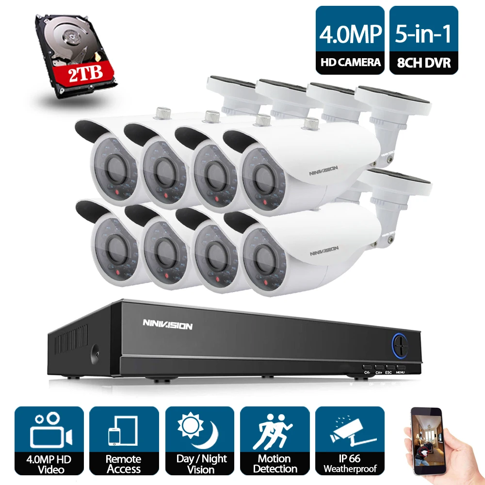 8 канальный видеорегистратор для систем видеонаблюдения 4 МП AHD 1080P 720P 960H DVR шт. ИК HD