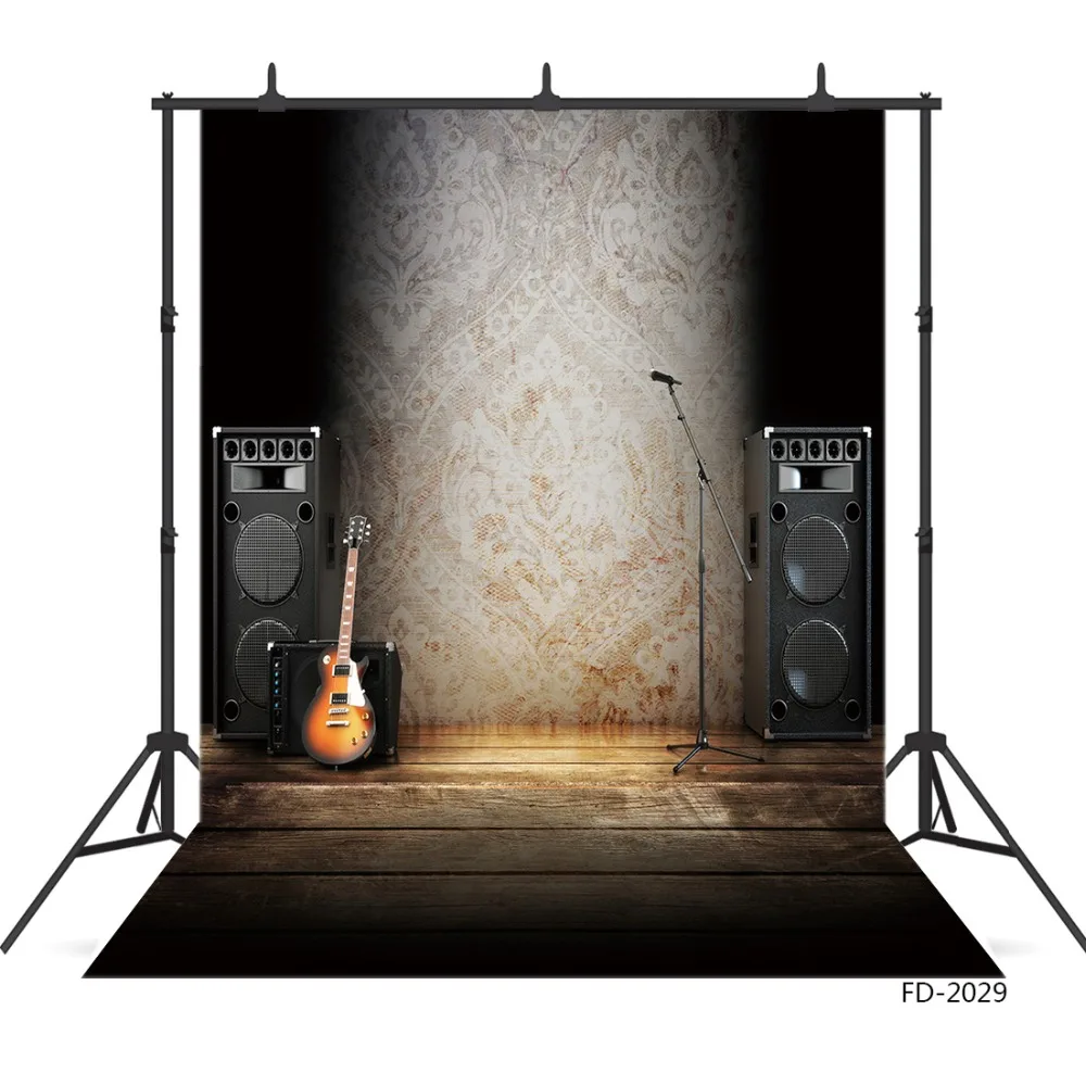 Виниловые фоны для фотостудии сценическая гитара Рок музыка фотографические