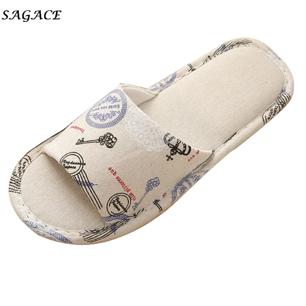 SAGACE женские тапки из пеньки домашняя обувь шлепанцы на платформе тапочки