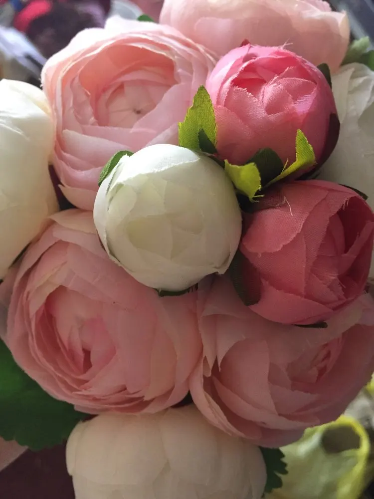 10 шт./лот искусственные шелковые розы цветы камелии держащие руки для свадебной