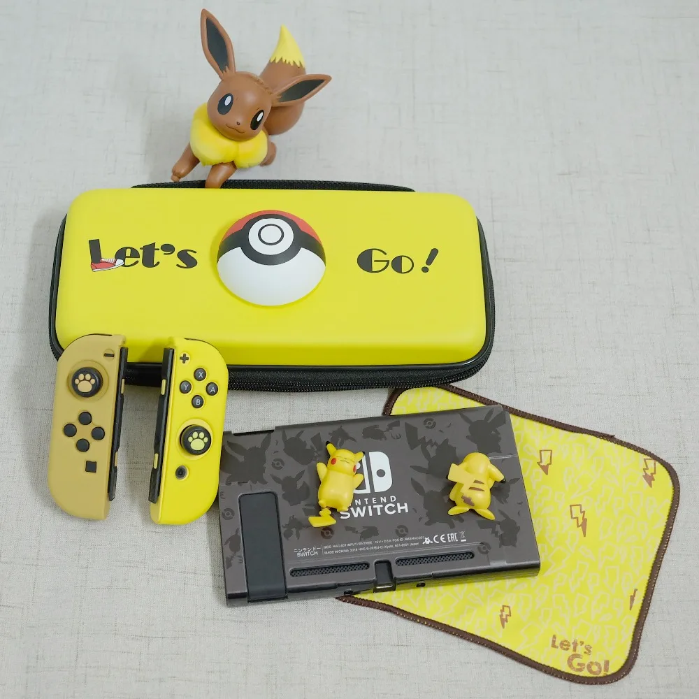 Let's Go чехол для задней панели с пикачусом покемонами для Nintendo switch NS аксессуары для консоли Портативный жесткий чехол Evee сумка для хранения