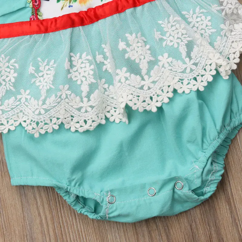 Cathery модные милые кружевные Ползунки с оборками комбинезон одежды снаряжение