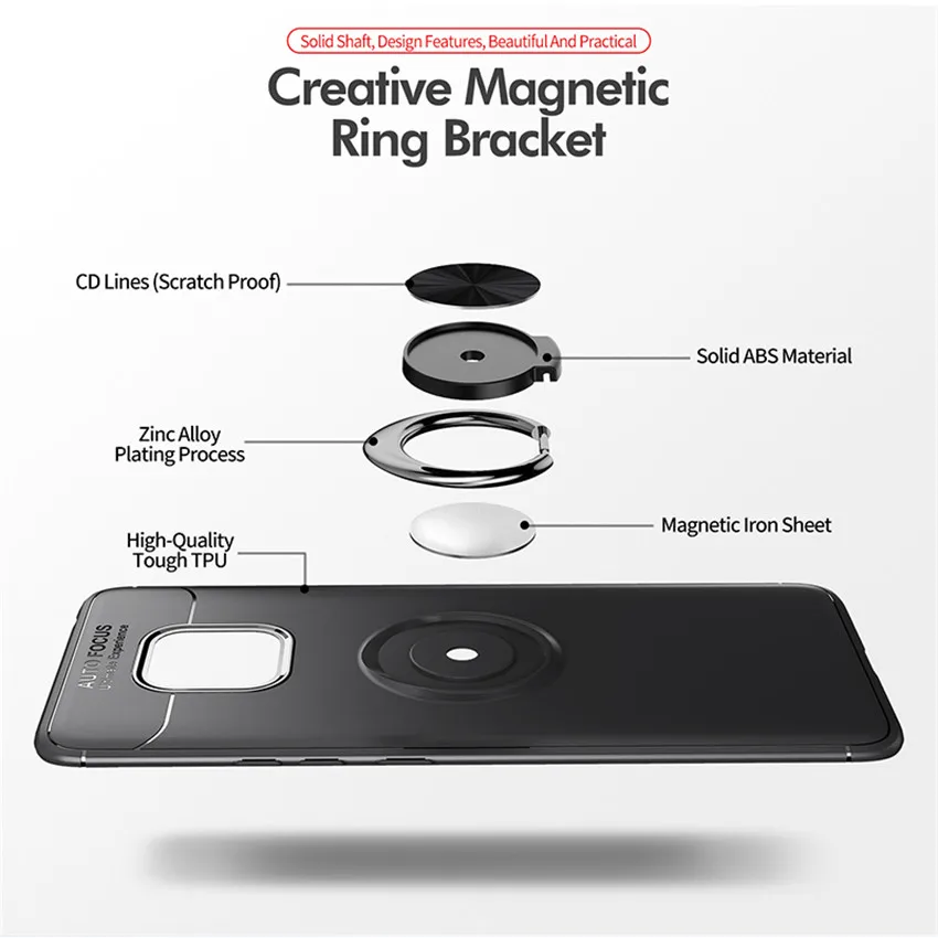 Чехол для huawei P20 P30 Коврики 20 10 9 Pro P10 P9 P8 Lite рlus Nova 3 3i, автомобильный держатель, подставка, на магните чехол с кольцом Honor 8x Max Note 10