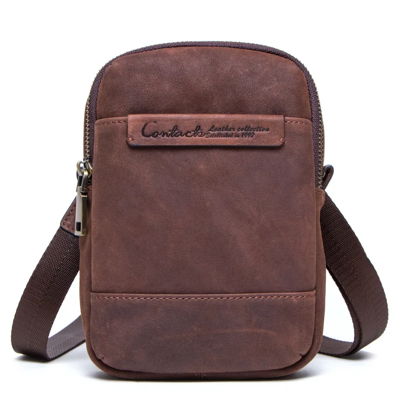 Поясная Сумка из натуральной кожи для мужчин забавная дорожная мини сумка на