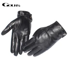 Мужские теплые перчатки GOURS, черные перчатки из натуральной овечьей кожи с возможностью управления сенсорным экраном, GSM051, зима 2019