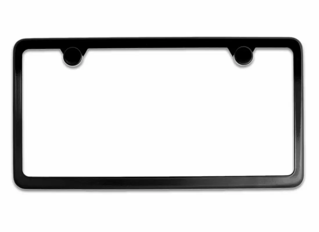 2 Pcs Slim Bottom US Standard Polished Stainless Steel License Plate Frame Screw Caps Included(Chrome) | Автомобили и мотоциклы