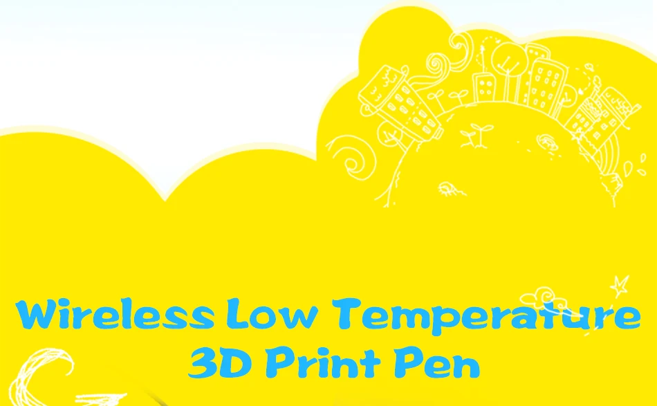 KidsTime 3D ручка печать Рисование Scribble принтер беспроводной и низкой температуры с красочными PCL нити для детей DIY карандаш