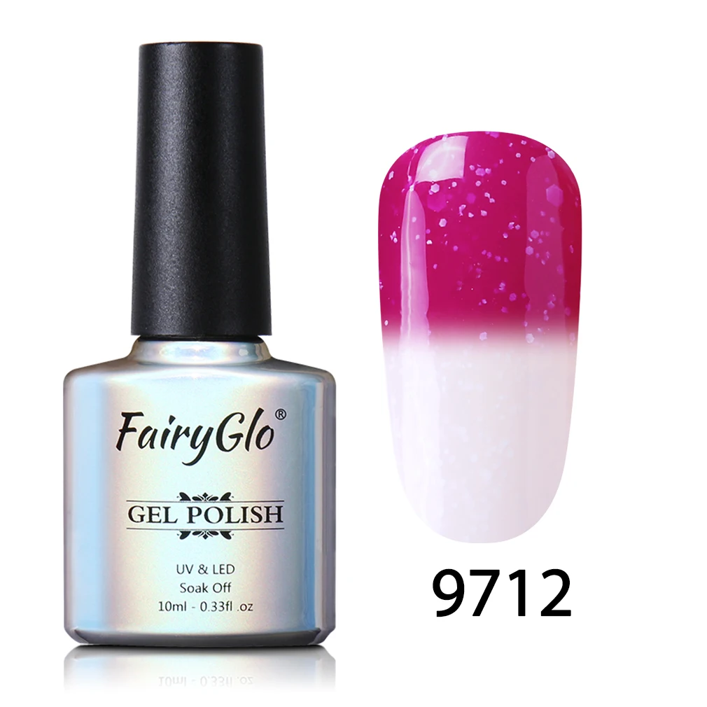 FairyGlo 10 мл Снежный УФ-гель для ногтей меняющий температуру Гель-лак замачиваемый Полупостоянный лак для ногтей DIY Гель-лак - Цвет: 9712