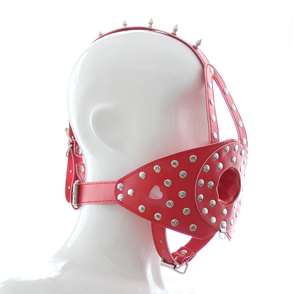 Новинка 2017 Кожаная маска для орального секса Фетиш взрослых Женский раб бондаж|sex