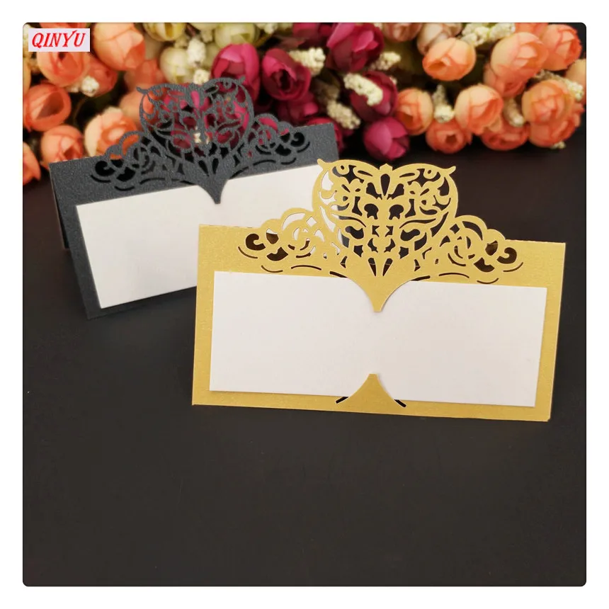 100 шт. лазерная резка карточка для сердца свадебные карточки винтажные