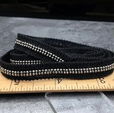L8 11mm 5yds золотая цепочка с серебряными бусинами кружевная лента винтажная Ткань кружево с блестками свадебное платье Dentelle Аппликация Швейные принадлежности - Цвет: L8 11mm