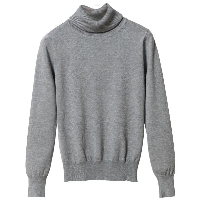 

Basic Base Knitted Sweater Womens Fall Winter Turtleneck Ribbed Trim Thin Knitwear Office Lady Pullover Jumpers Sweaters