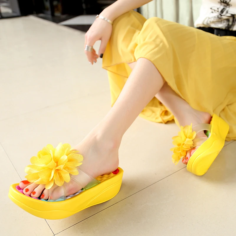 Summer Sandals Wedges Flip Flops Platform Slippers Shoes slippers sandalia New Women Sandals Fashion Flower shoes MM-92