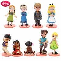 disney princess frozen moana vaiana tinker bell alice elsa anna action figure for kids girls gifts pvc model collection toys