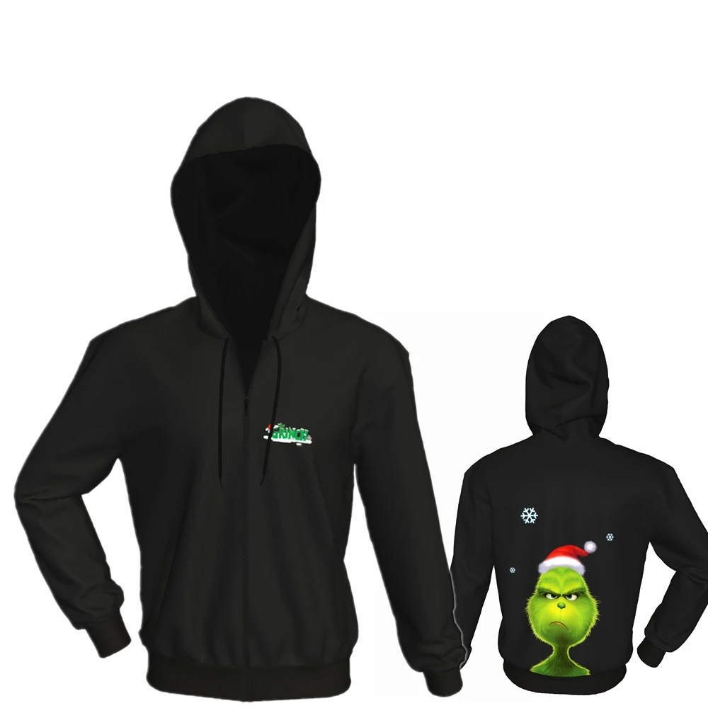 X COSTUME How the Grinch Рождественская Толстовка с капюшоном для взрослых цифровым