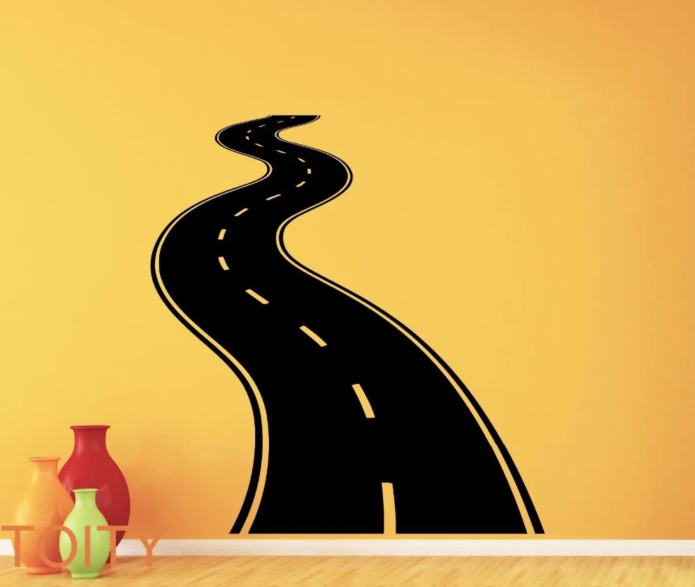 

Road Highway Wall Decal Roadway Vinyl Sticker Home Interior Living Room Art Decor Removable Mural