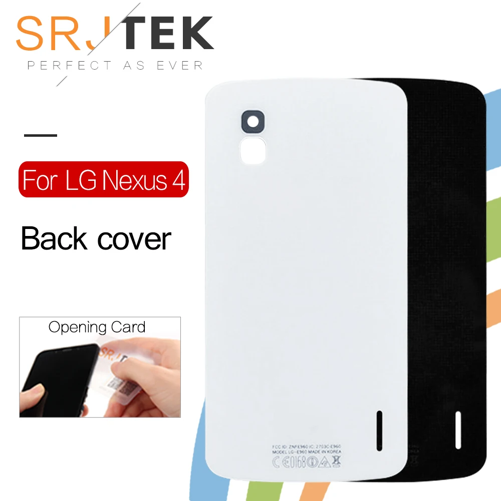 SRJTEK для LG Nexus 4 E960 Задняя стеклянная крышка аккумулятора двери задняя + NFC антенна