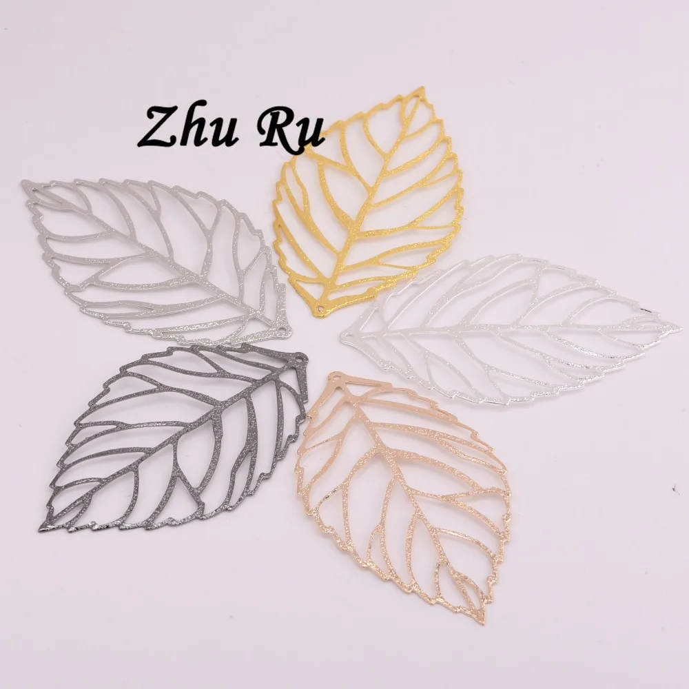 ZHU RU 10 шт./лот 53*31 мм большие Лепестковые листья сетка филигранные Очаровательные