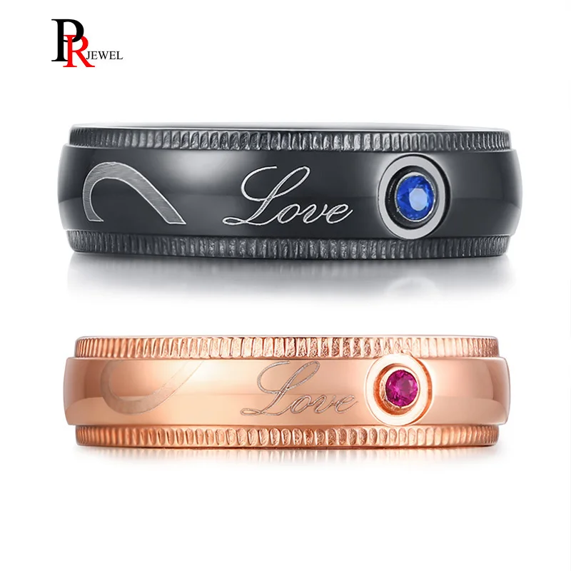 Романтическое сердце любовь Свадебные Кольца для женщин мужчин розовое золото