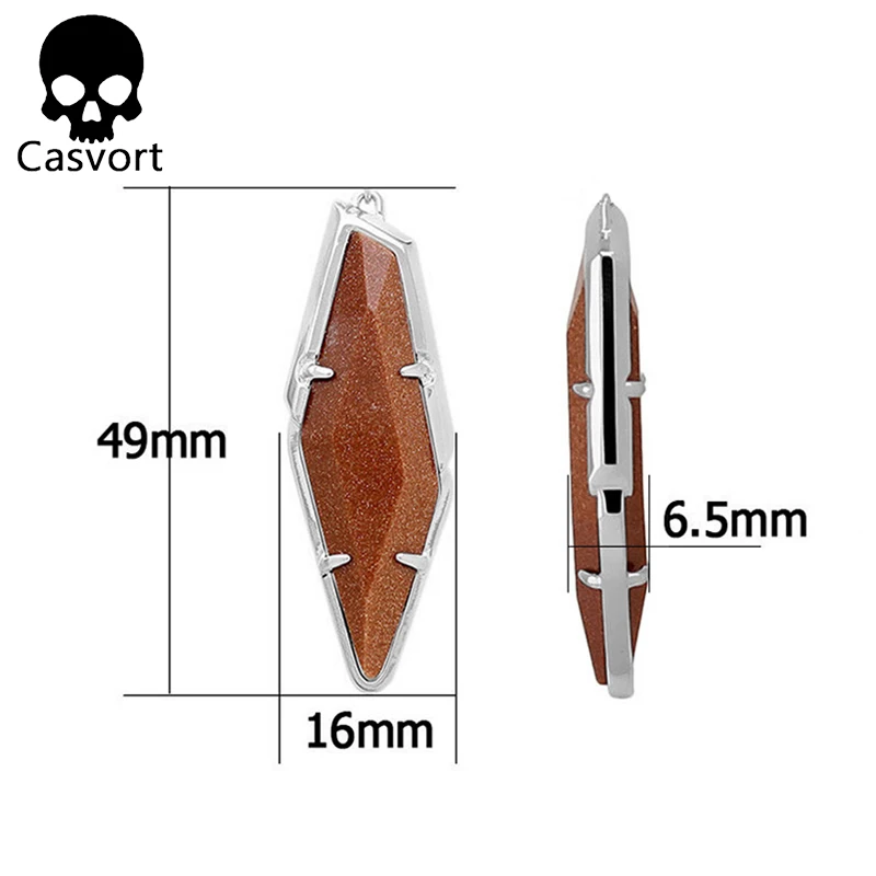 Casvort модные серьги для пирсинга из оранжевого золотого камня туннели плагин