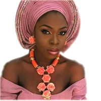 original coral beads jewelry set for nigerian weddings flowers african bridal jewelry sets for women costume jewellery necklace