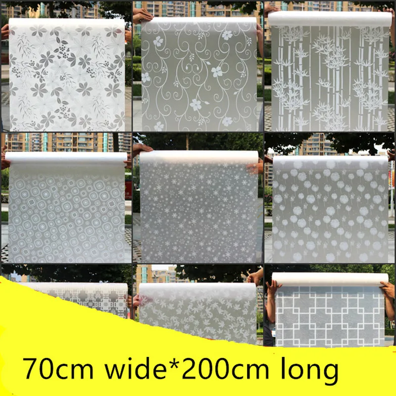 70 см x 200 см непрозрачная Толстая матовая целлофановая пленка для окон, стеклянные наклейки для туалета, ванной комнаты, раздвижные двери, декоративная пленка для стекла