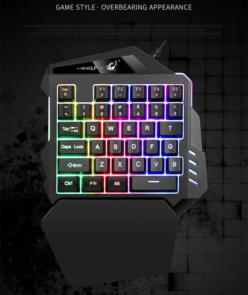 Проводной 35-ключ Esport игровая клавиатура с светодиодный проводной подсветки Gaming Keyboard Gamer клавиатура
