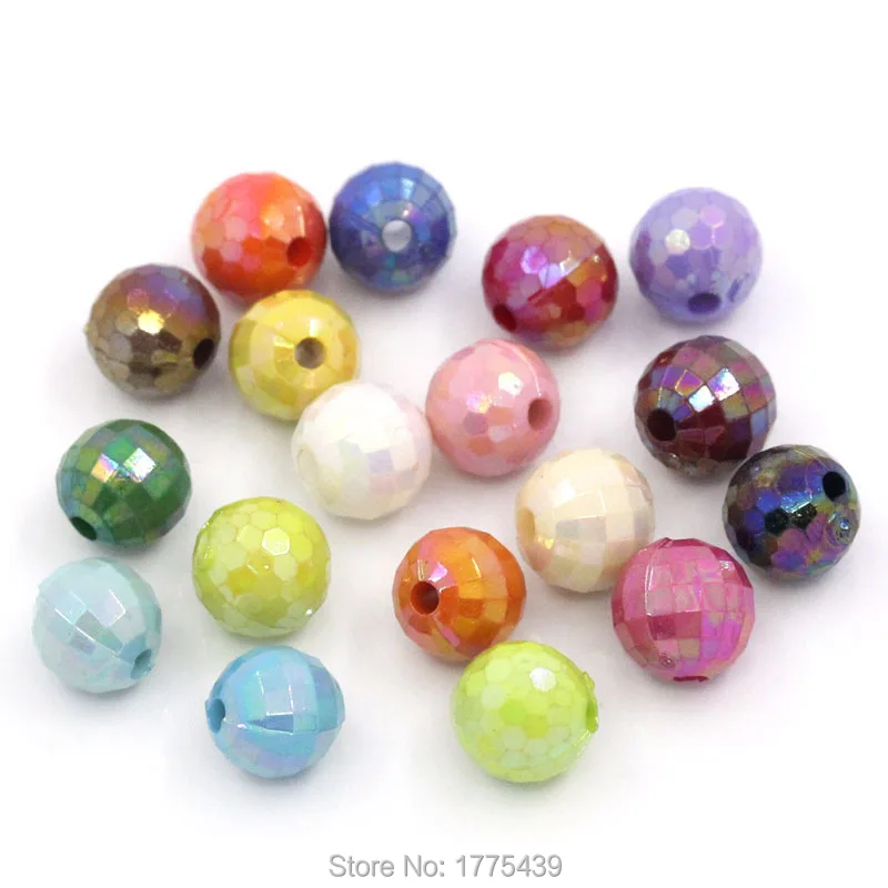 Бусины-шармы акриловые Круглые граненые 6/8/10/12 мм | Украшения и аксессуары