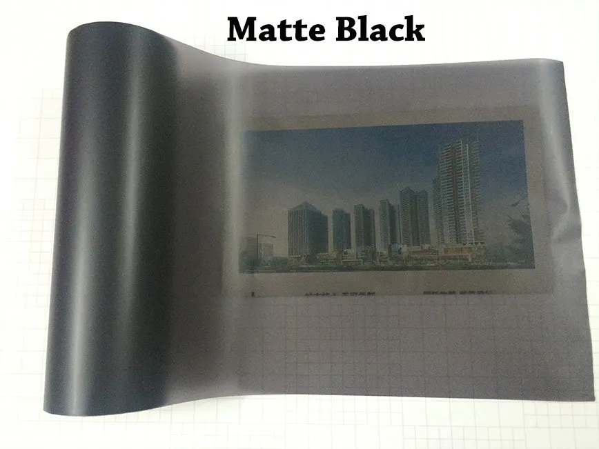 Автомобильный головной светильник, оттенок 10 м/рулон, желтый противотуманный светильник, пленка, дымовой головной светильник, задний светильник, виниловая пленка - Название цвета: Matte Black