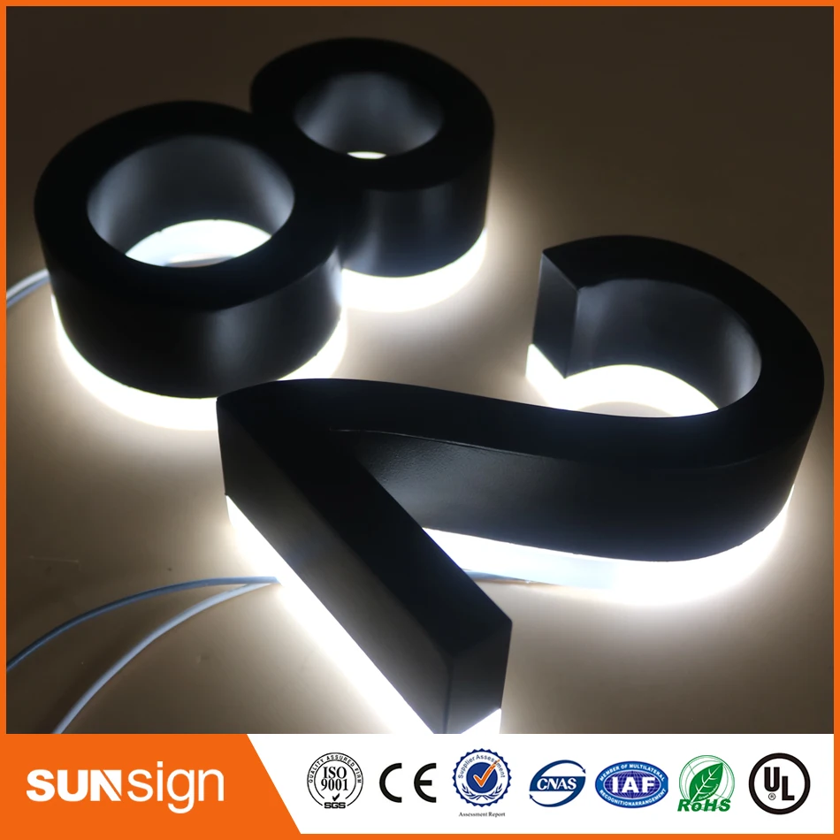 H 30cm Factory Outlet outdoor advertising backlit Stainless steel led letter signs