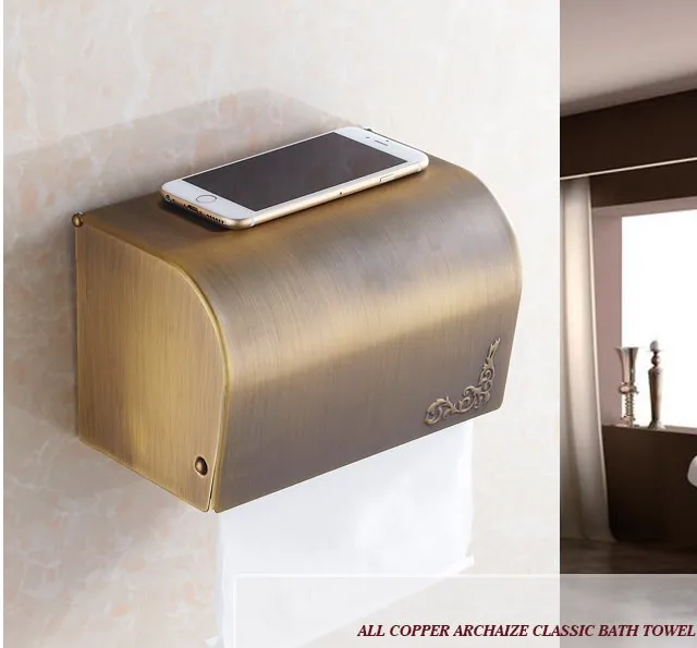 

Antique Brass Finish Toilet Paper Holder waterproof Design/Bronze Paper Towel Holder/Fashion Roll Holder,Bathroom tissue box