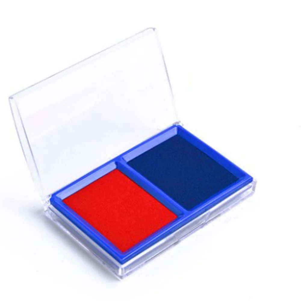 

1pcs Oil base blue and red 2 color stamp pad carimbos ink pad for stamp inkpad office material school supplies