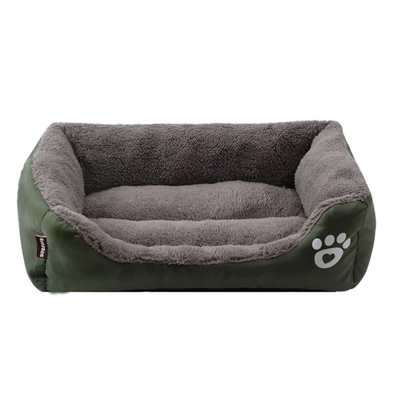 dark green HEYPET кровать для кошек домик для домашних животных Мягкий PP Хлопок Коврик для кошек кровать для собак яркие зимние теплые мягкие водонепроницаемые подушки для щенков и кошек - Цвет: dark green