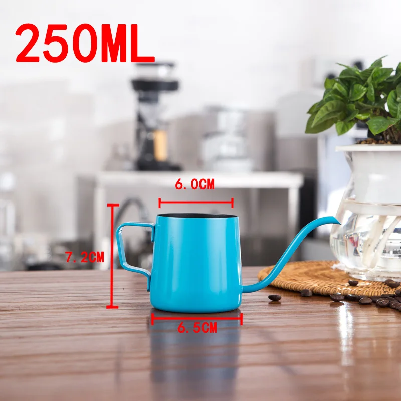 250ml blue YRP 250 мл/350 мл чайник для кофе из нержавеющей стали кувшин капельные чайники с длинным гусиным носиком Pour Hario кофейник для кухонного инструмента - Цвет: 250ml blue