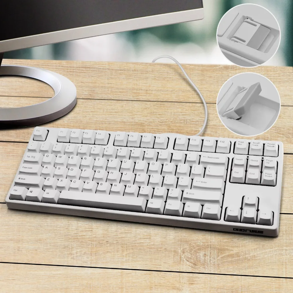 Механическая клавиатура TKL ganss с 87 клавишами, двухстрелочная клавиатура PBT Bluetooth, игровая клавиатура cherry mx, коричневый, синий переключатель