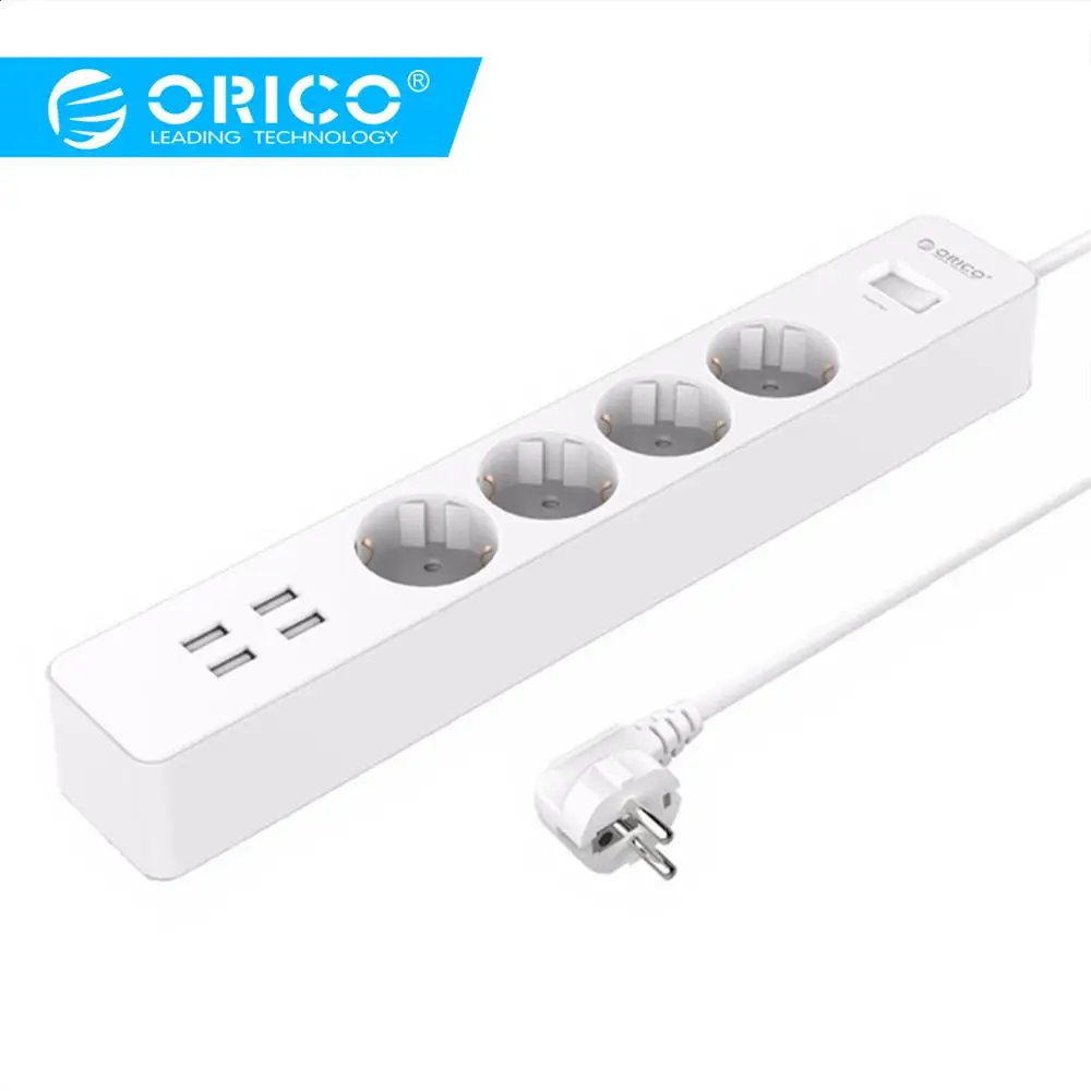 ORICO Smart power Strip розетки EU Plug 5V2. 4A переключатель перегрузки стабилизатор напряжения