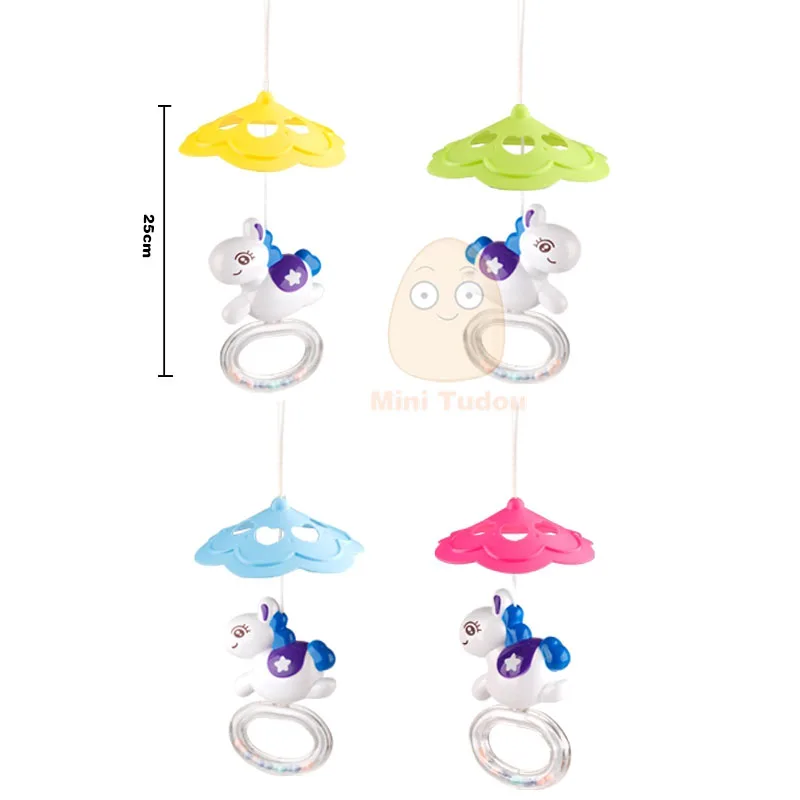 4PCS Horse Minitudou игрушки мобиль на кроватку для новорожденных мобиль на кроватку 0-12 месяцев игрушки на кроватку baby toys для новорожденных кроватки mobile музыкальный кровать колокол погремушки животных проекции - Цвет: 4PCS Horse