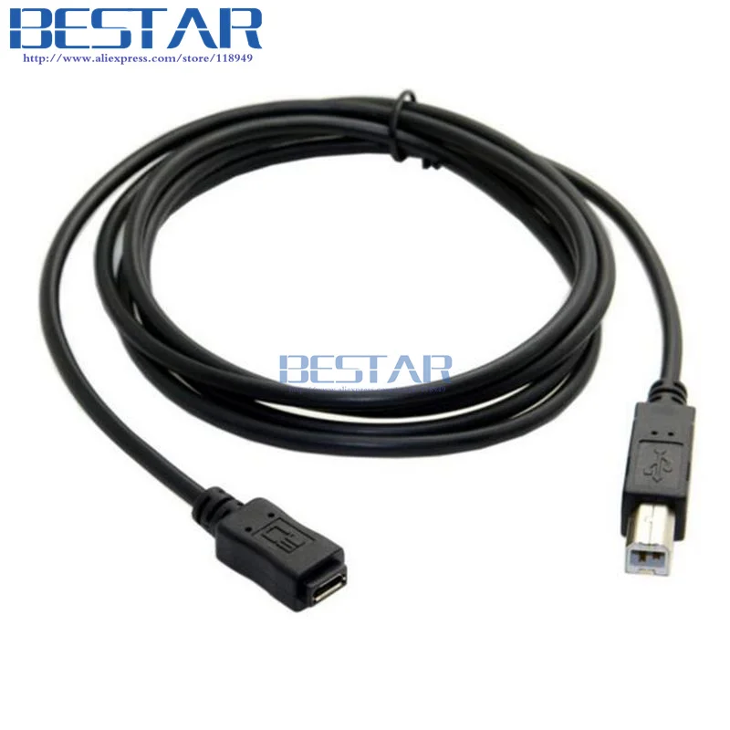 Micro USB женщина к Стандартный USB 2.0 B Тип Мужской кабель для передачи данных 1.5 м 5ft разъем Micro-USB для принтер, сканер и жесткий диск