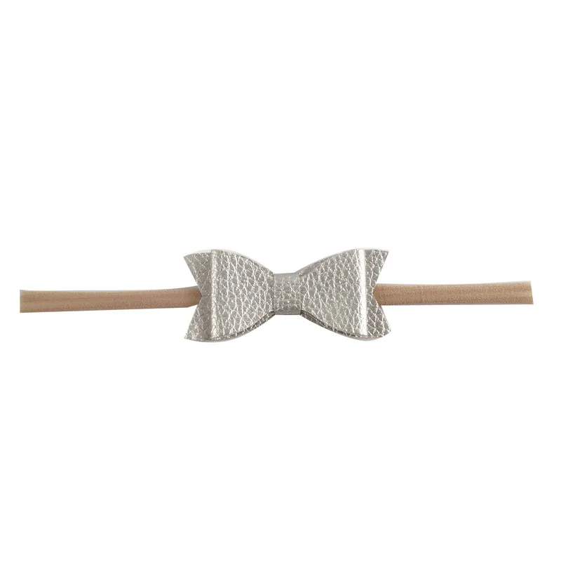 1 шт. детские кожаные повязки на голову милые Однотонные резинки для волос с