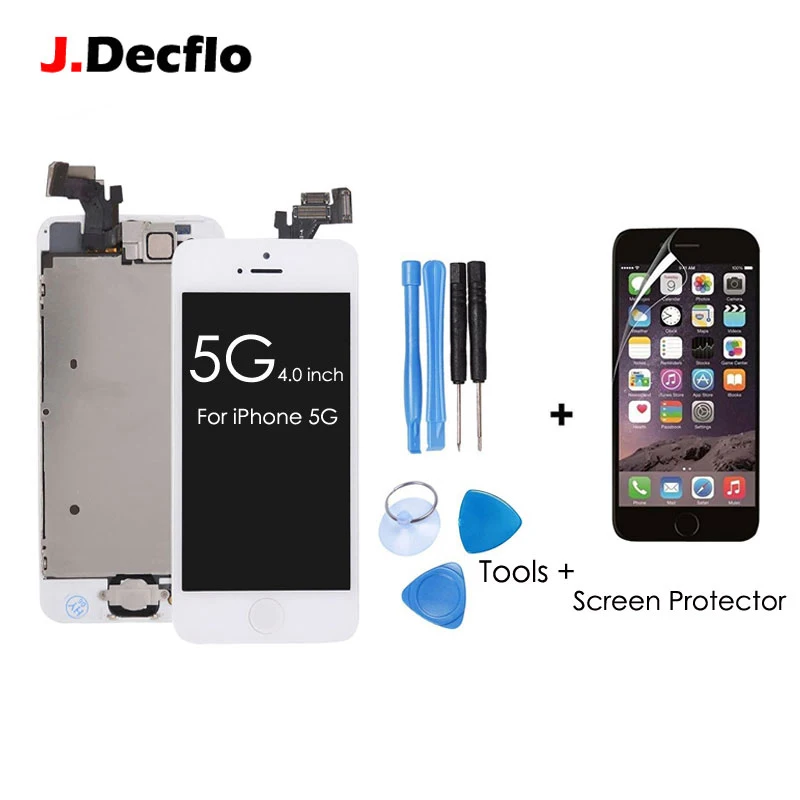 Полный набор Замена ЖК сенсорный экран дигитайзер для iPhone 5 5G + кнопка Home
